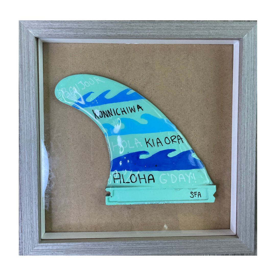One of a Kind - Framed Custom Surf Fin Art - Unique Fins