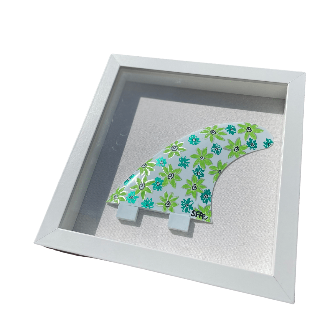 One of a Kind - Framed Custom Surf Fin Art - Tropical