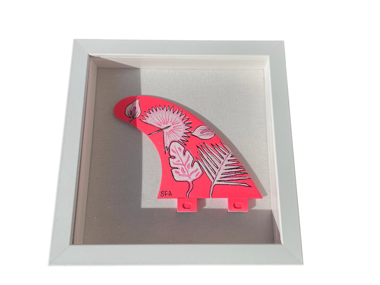 One of a Kind - Framed Custom Surf Fin Art - Tropical