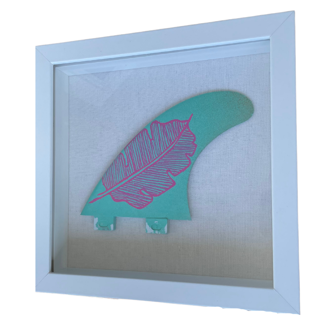 One of a Kind - Framed Custom Surf Fin Art - Unique Fins