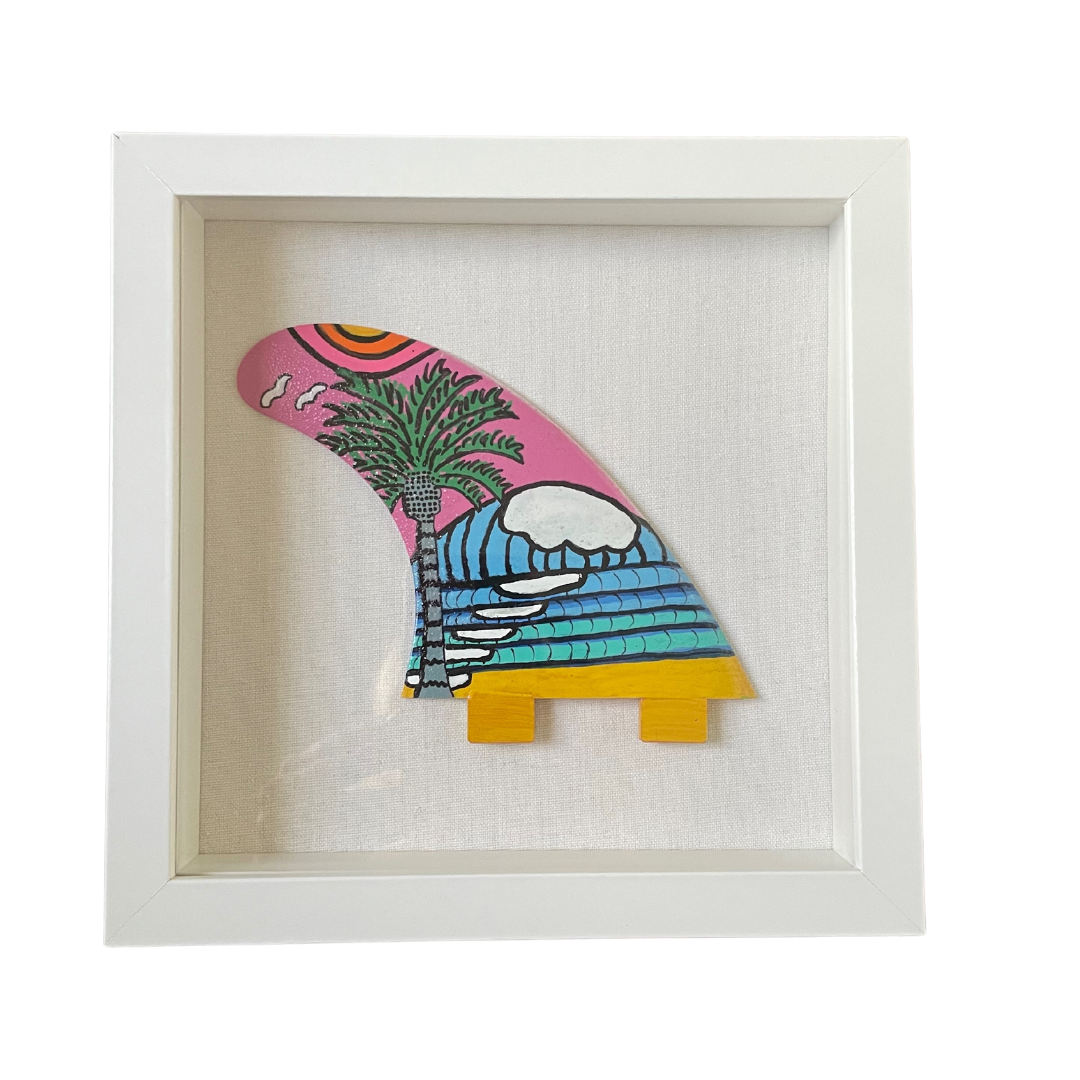 One of a Kind - Framed Surf Fin Art - Beach Themed