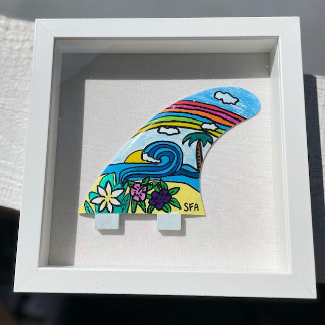 One of a Kind - Framed Surf Fin Art - Beach Themed