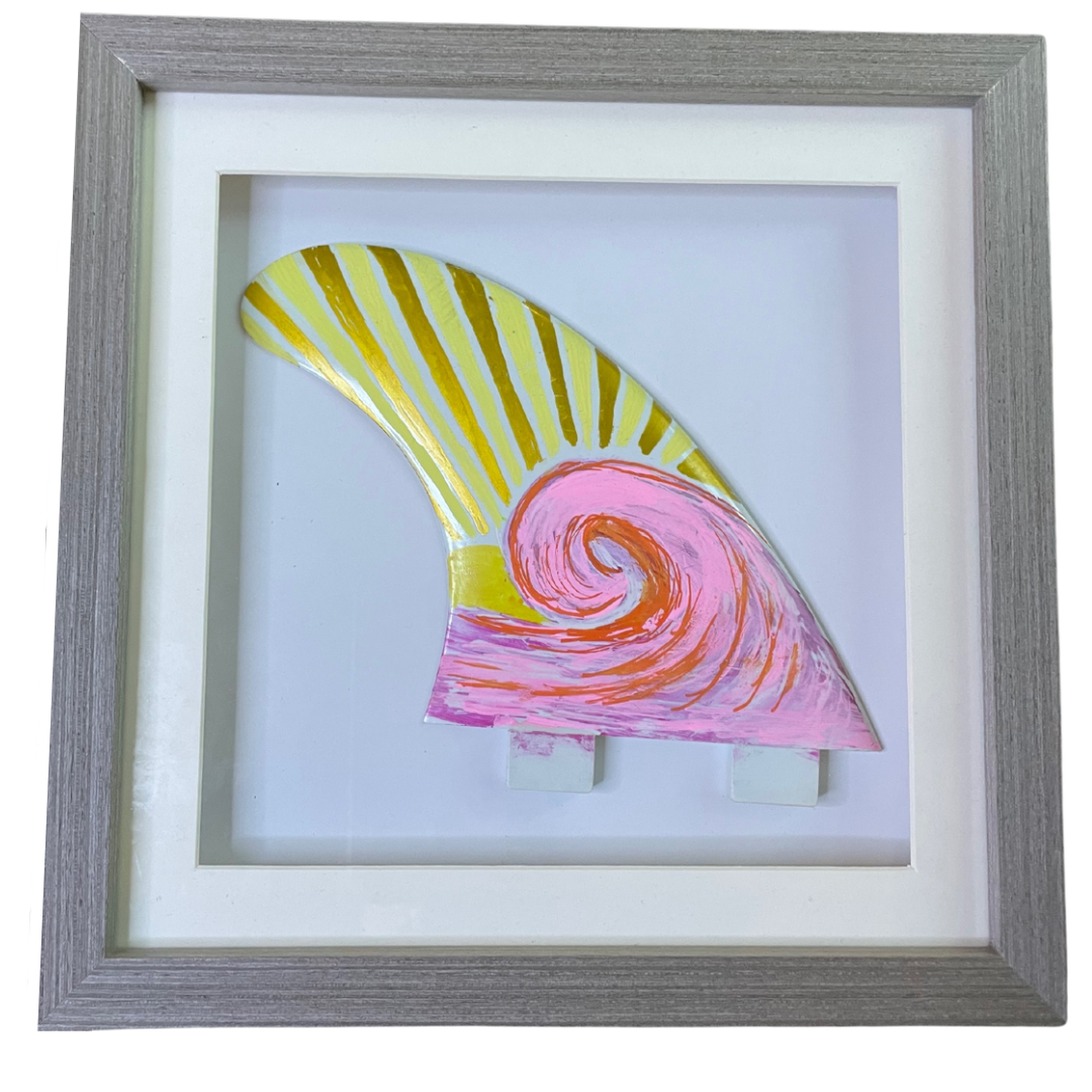 One of a Kind - Framed Surf Fin Art - Beach Themed
