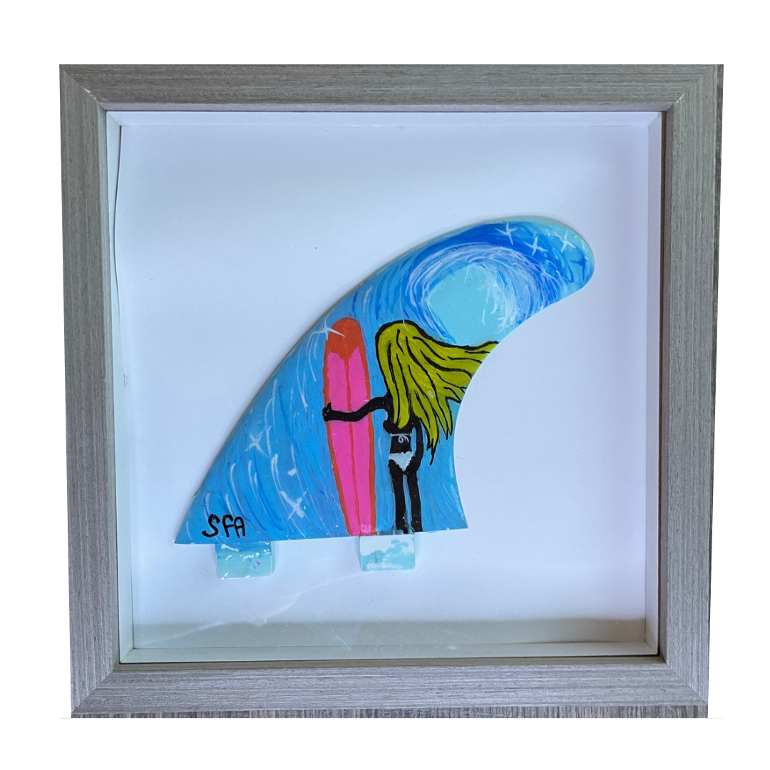 One of a Kind - Framed Surf Fin Art - Beach Themed