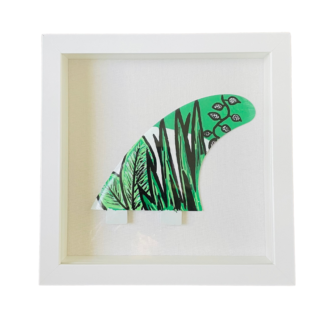 One of a Kind - Framed Custom Surf Fin Art - Tropical