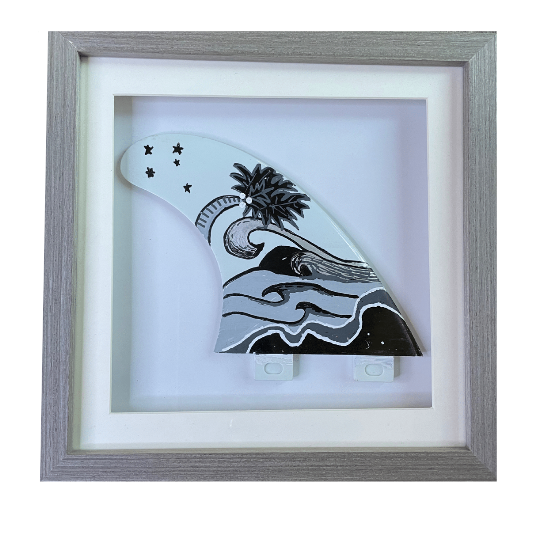 One of a Kind - Framed Surf Fin Art - Beach Themed