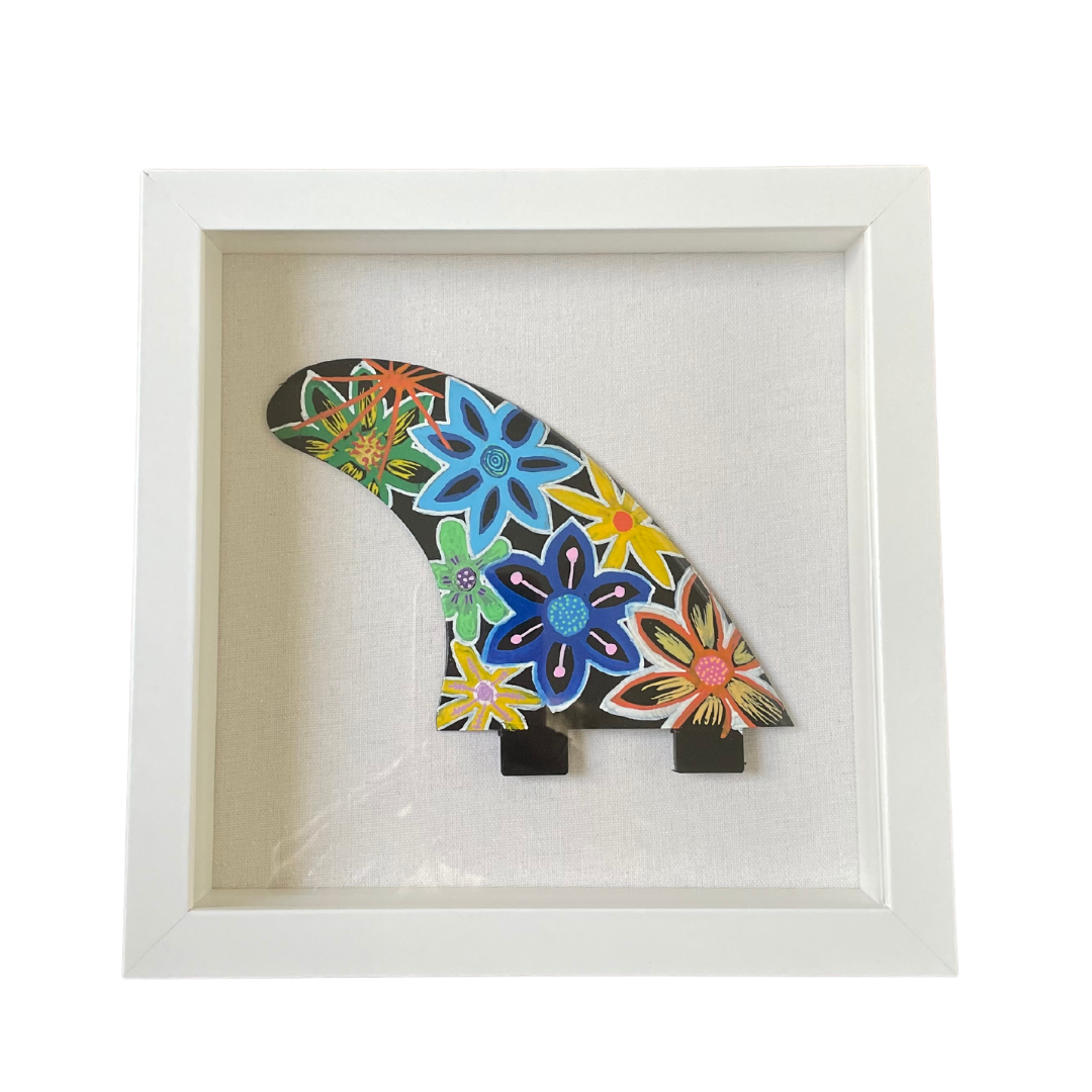 One of a Kind - Framed Custom Surf Fin Art - Tropical