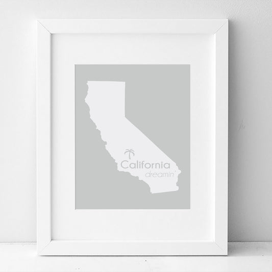 California State Wall Art Print - Frame Not Included