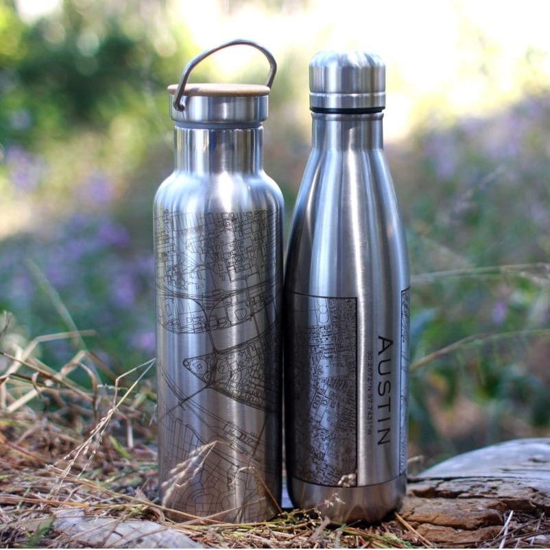 Hermosa Beach - California Engraved Map Insulated Bottle