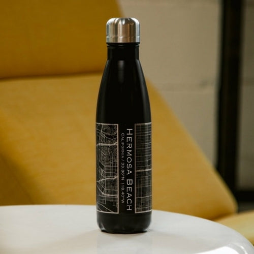 Hermosa Beach - California Engraved Map Insulated Bottle in Matte