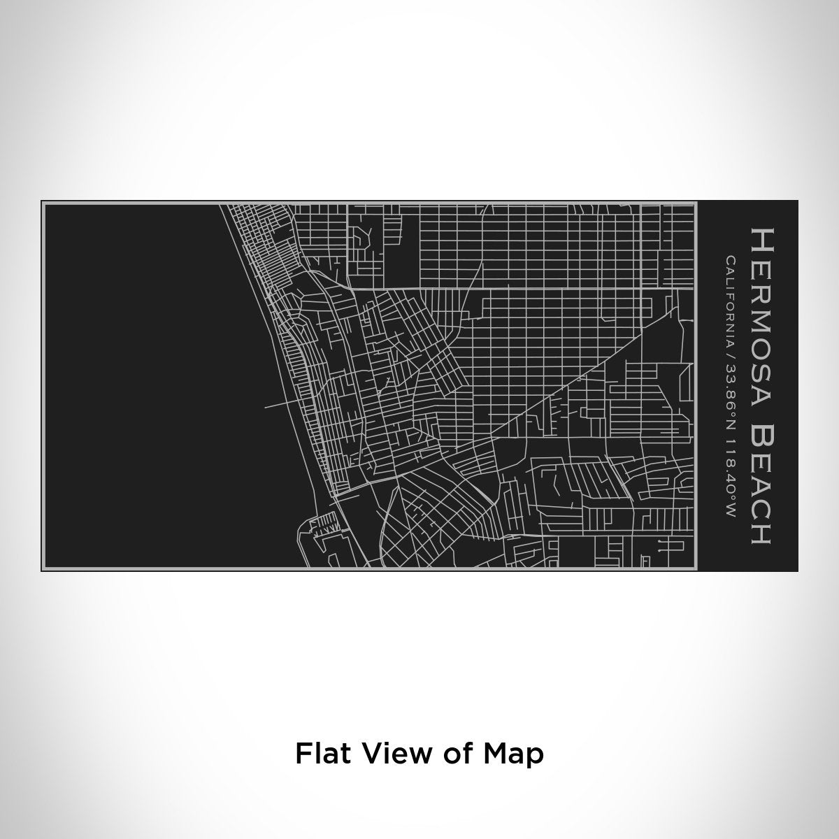 Map of Hermosa Beach on Matte Black Bottle