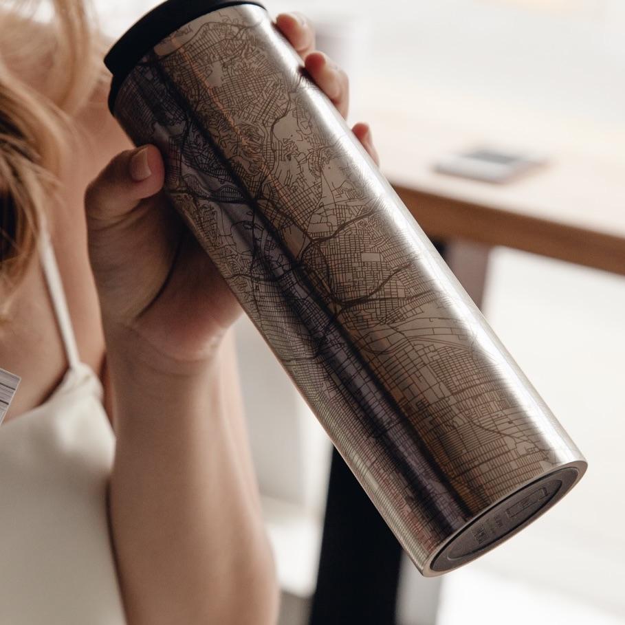 Hermosa Beach - California Engraved Map Tumbler