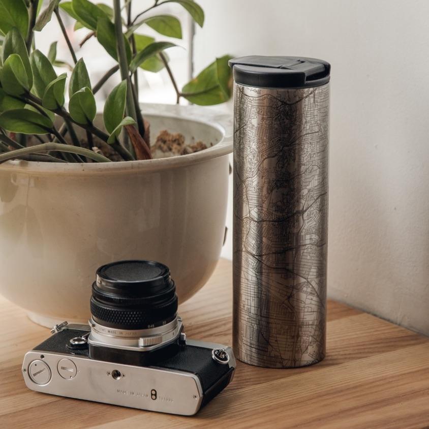 Hermosa Beach - California Engraved Map Tumbler