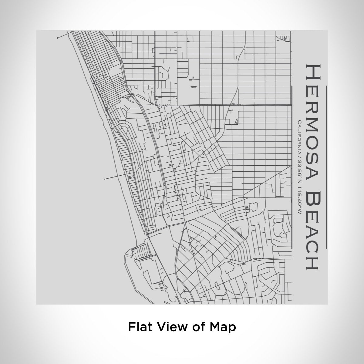 Hermosa Beach - California Engraved Map Tumbler