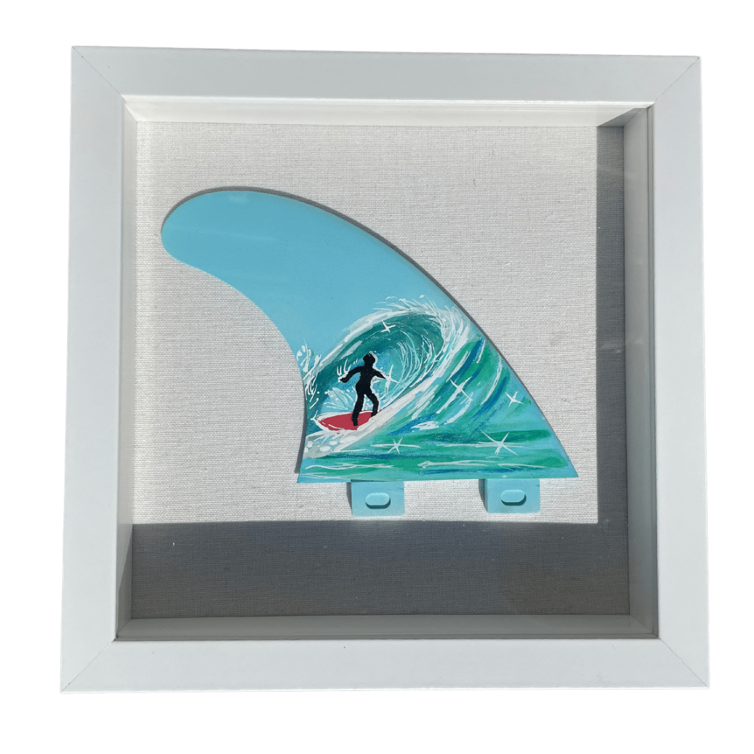 One of a Kind - Framed Surf Fin Art - Beach Themed