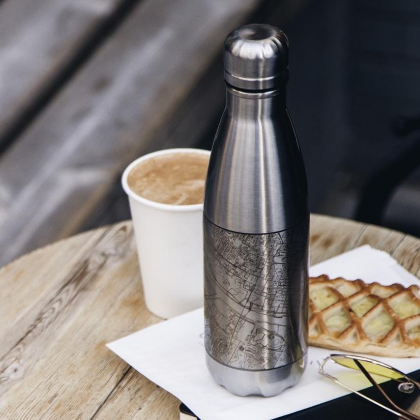 Hermosa Beach - California Engraved Map Insulated Bottle